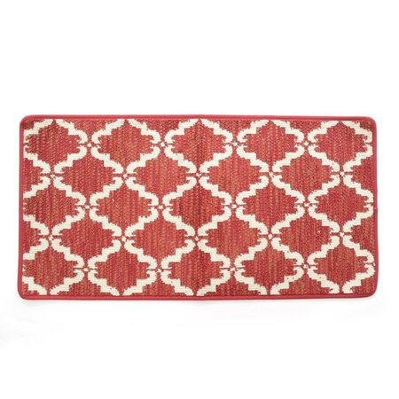 BETTERBEDS 20 x 39 in Ultra Plush Pacific Knitted Loop Pile Polyester Bath Mat Red BE368340
